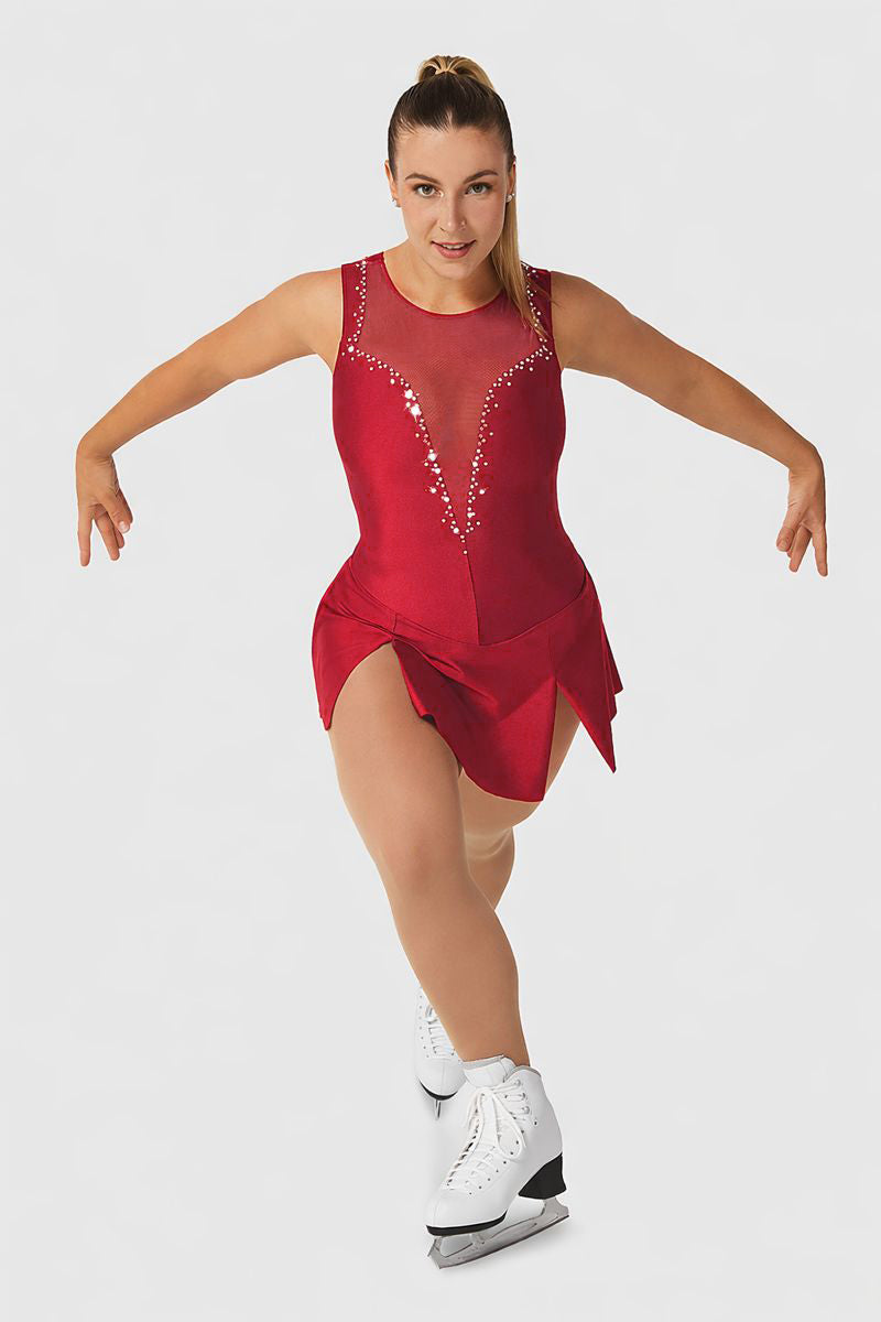 anna skater dress Mondor Anna 00626 Sleeveless Dress for Ice Skating S / Hunter