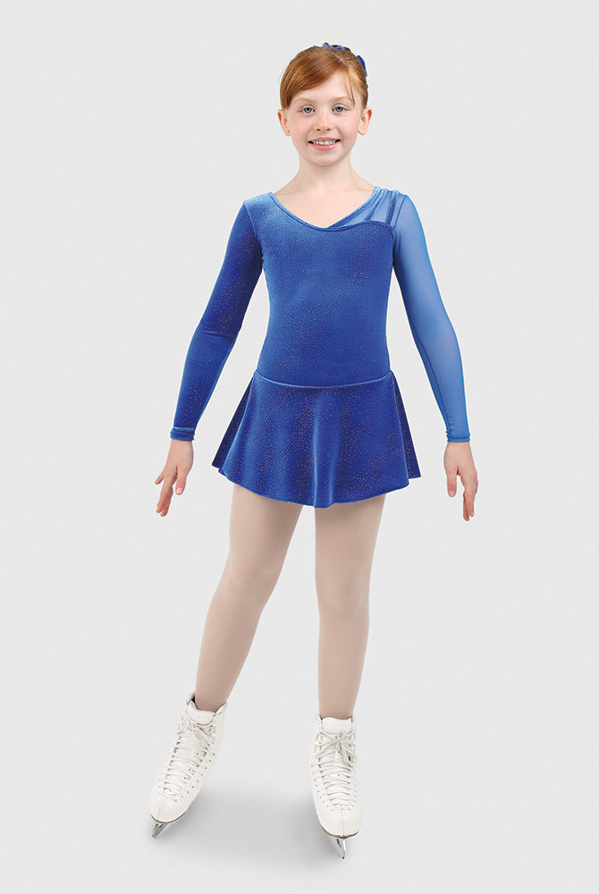 Long sleeves glittering velvet dress