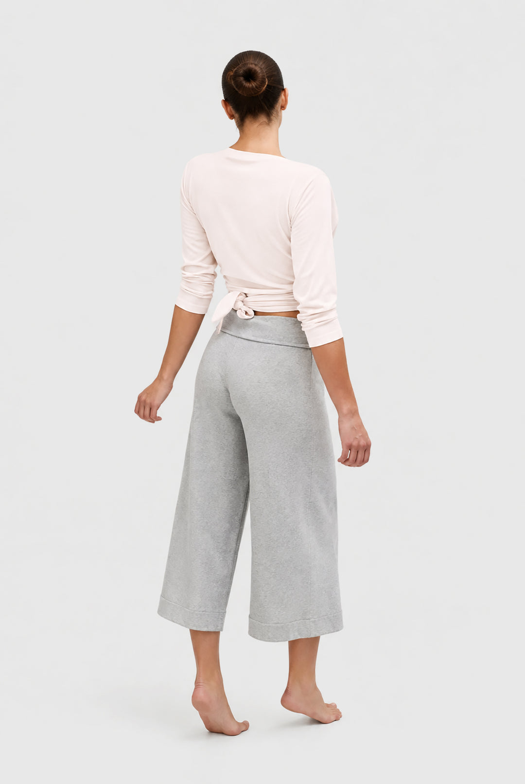 Cotton and cashmere knit wrap shirt