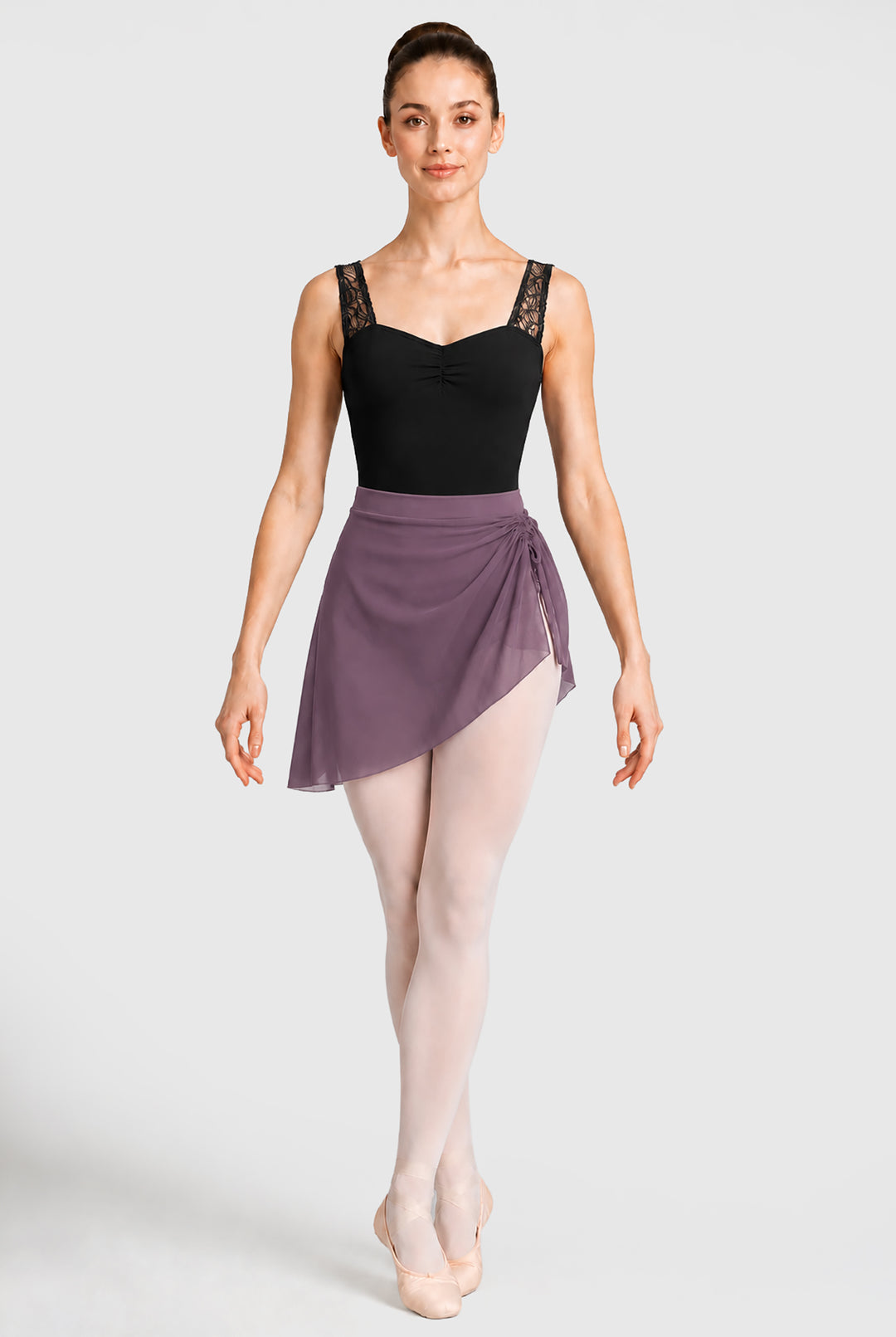 Pull on plain mesh skirt