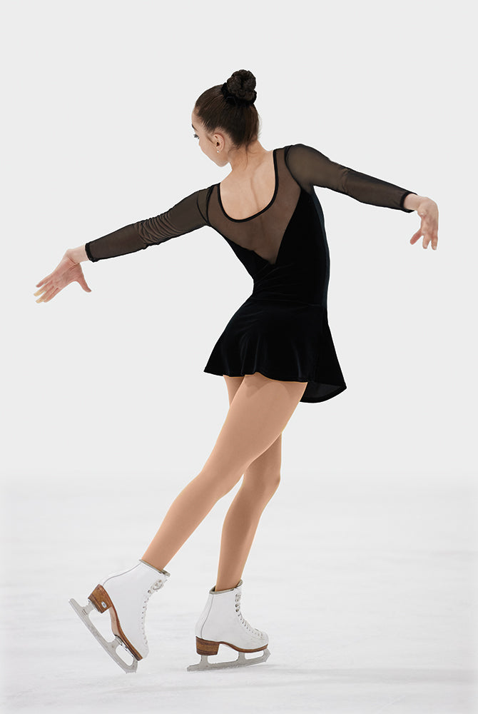 Plain velvet figure skating dress