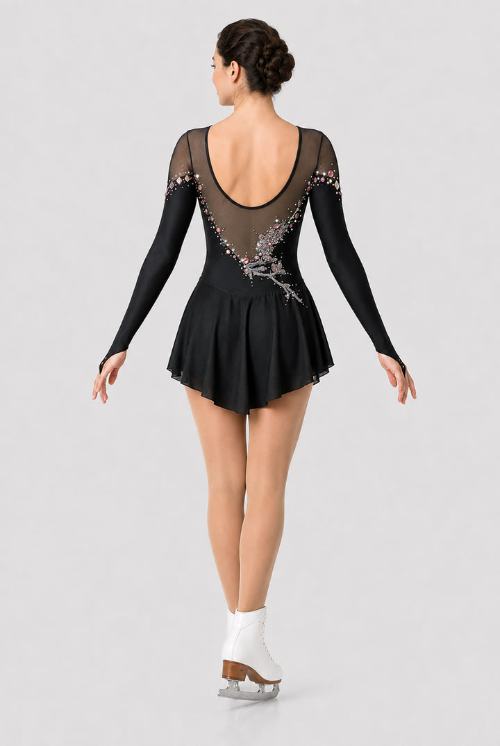 Shiny nylon long sleeve dress