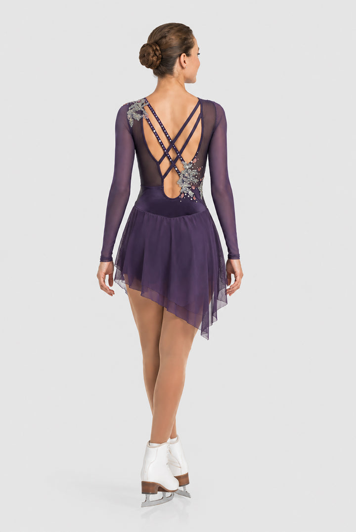 Shiny nylon long sleeve dress