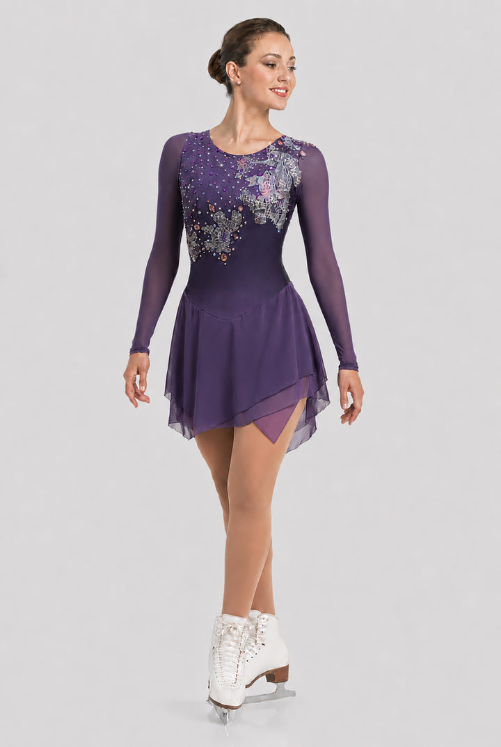 Shiny nylon long sleeve dress